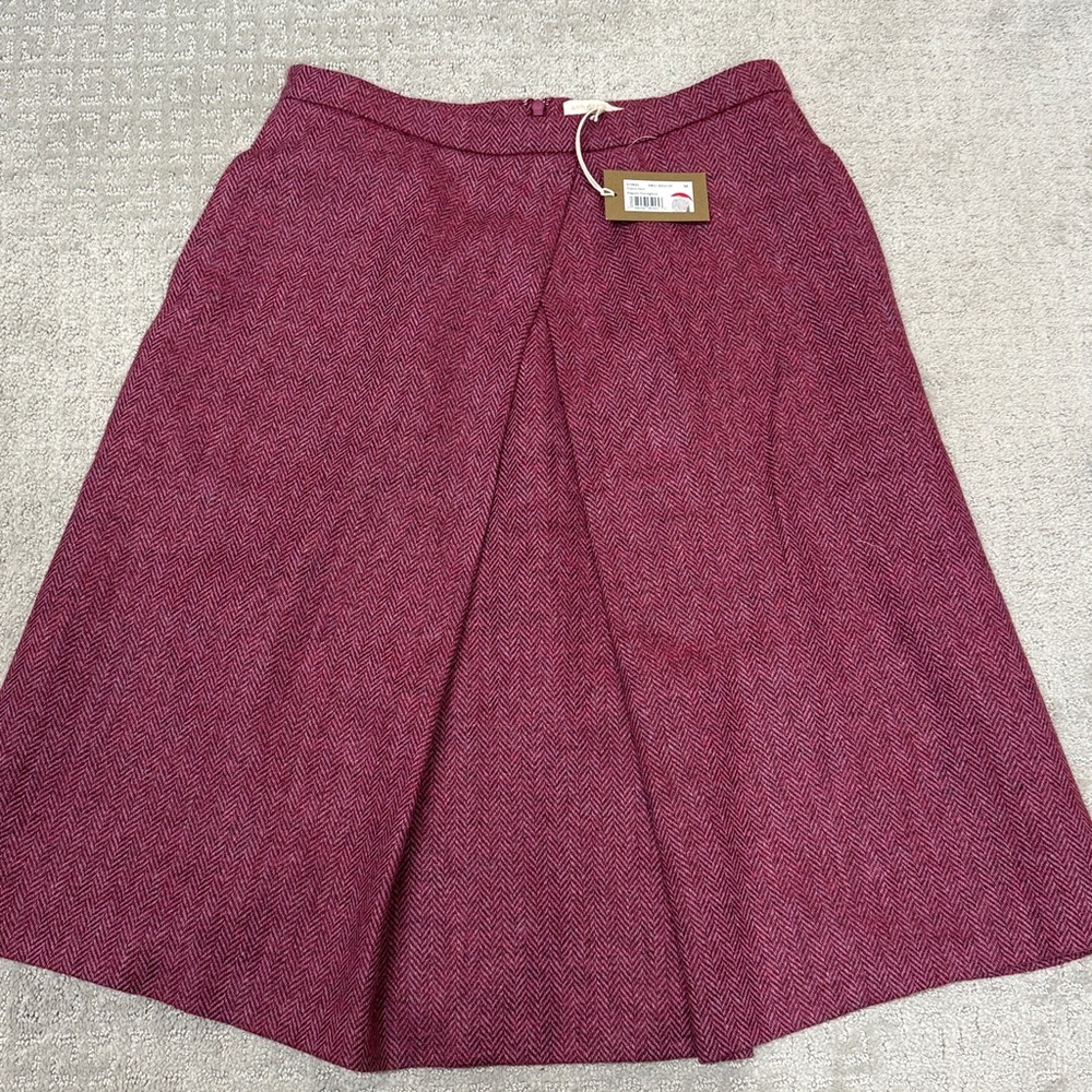 ANN MASHBURN Magenta Herringbone Skirt
